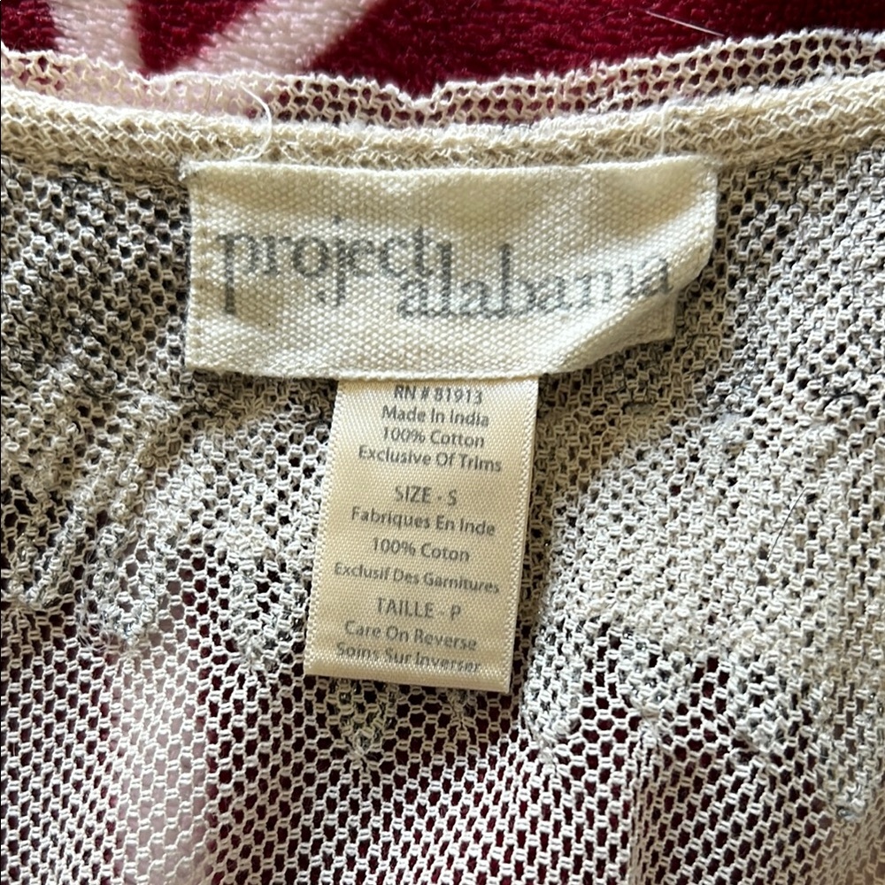 EUC Project Alabama Cream Sheer Embroidered Tank Top - Small - Picture 7 of 9